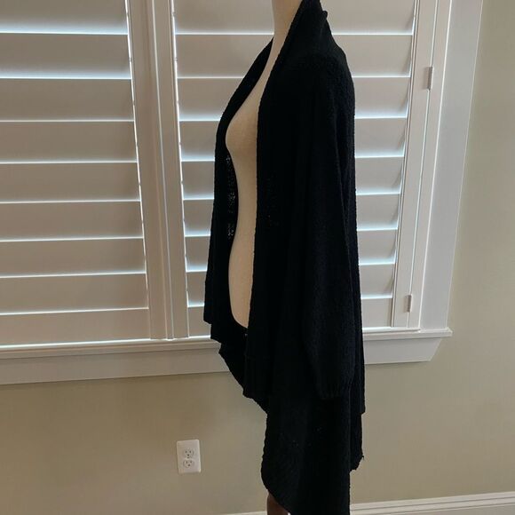 Size S/M Black soft open front long sleeved sweater Debut - Picture 6 of 8